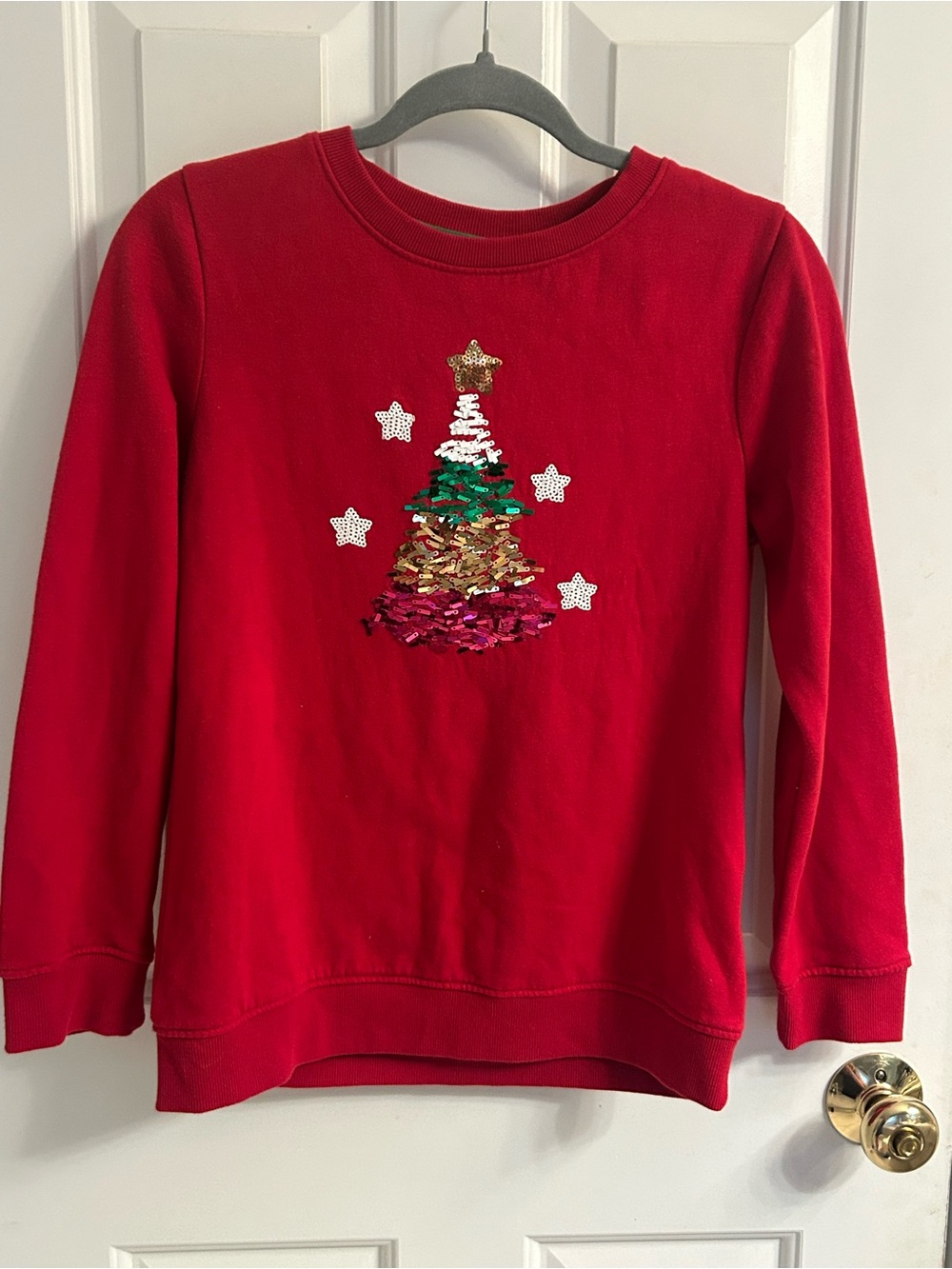 Falls Creek Red Sequin Christmas Tree Sweatshirt